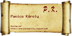 Panics Károly névjegykártya