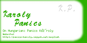 karoly panics business card